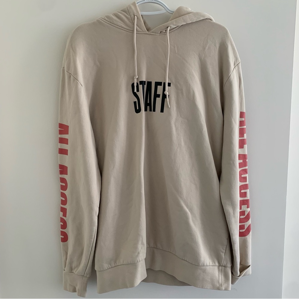 JUSTIN BIEBER purpose tour staff hoodie, cream